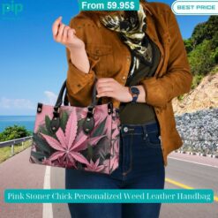 pink stoner chick personalized weed leather handbag 3