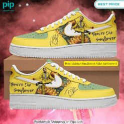 Post Malone Sunflower Nike Air Force 1 Awesome Pic guys