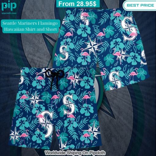 Seattle Mariners Flamingo Hawaiian Shirt and Short Heroine