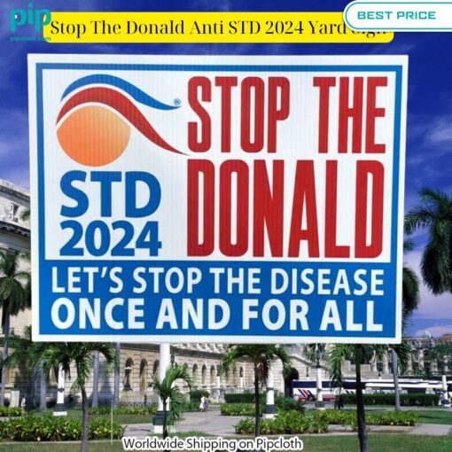 Stop The Donald Anti STD 2024 Yard Sign Two little brothers rocking together