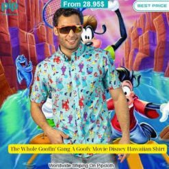 the whole goofin gang a goofy movie disney hawaiian shirt 1