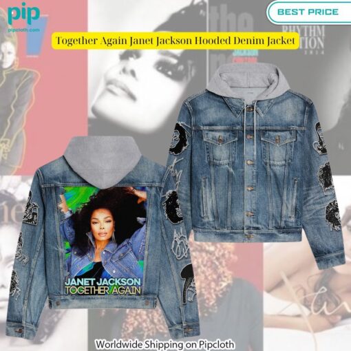 Together Again Janet Jackson Hooded Denim Jacket Stand easy bro