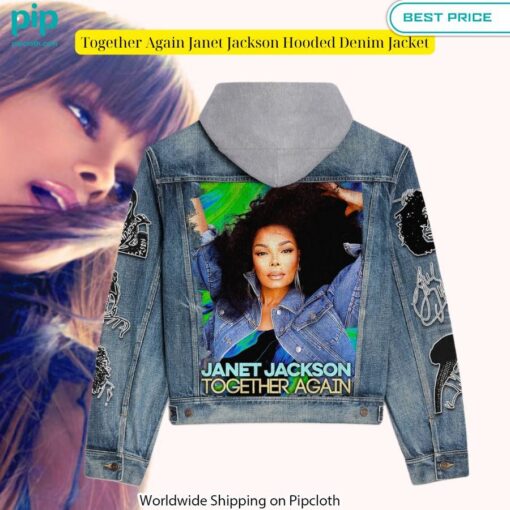 Together Again Janet Jackson Hooded Denim Jacket Wow, cute pie