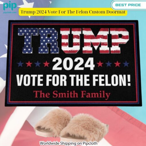 Trump 2024 Vote For The Felon Custom Doormat Nice photo dude