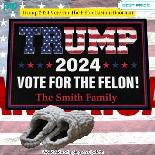 Trump 2024 Vote For The Felon Custom Doormat Royal Pic of yours