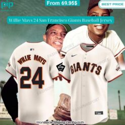 Willie Mays 24 San Francisco Giants Baseball Jersey Nice photo dude