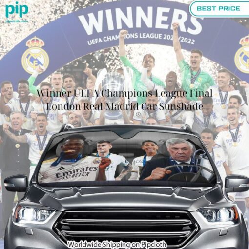 Winner UEFA Champions League Final London Real Madrid Car Sunshade Speechless