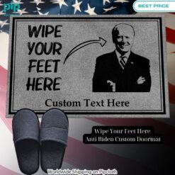 wipe your feet here anti biden custom doormat 1