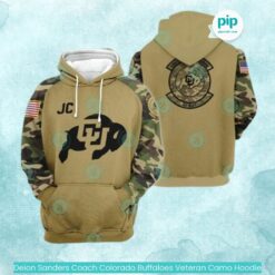 Deion Sanders Coach Colorado Buffaloes Veteran Camo Hoodie trendy