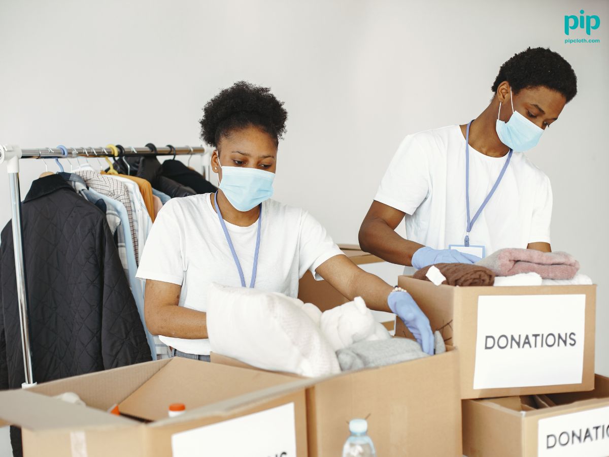 Op shops meticulously sort donations to curate sellable items