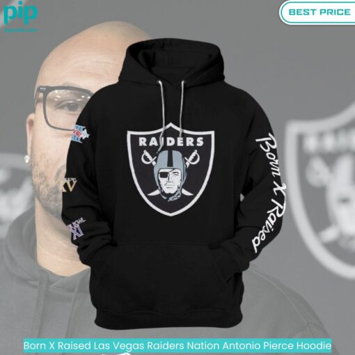 Born X Raised Las Vegas Raiders Nation Antonio Pierce Hoodie fashion