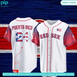 Puerto Rican Fusion: The Boston Red Sox 2024 Custom Baseball Jersey