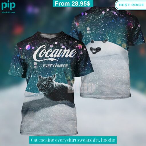 Cat cocaine everyshirt sweatshirt, hoodie Nice bread, I like it