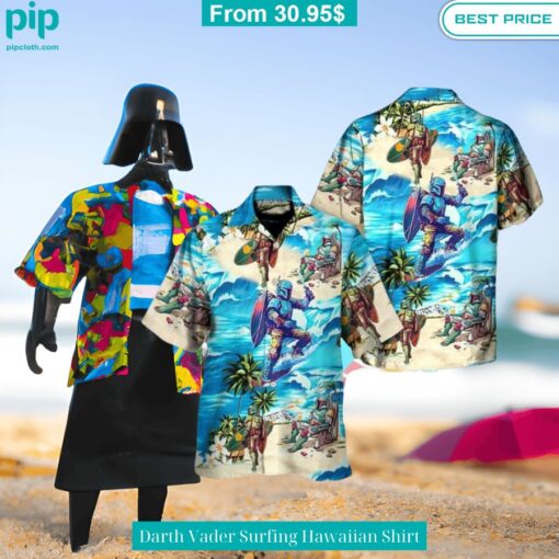 Darth Vader Surfing Hawaiian Shirt Cutting dash