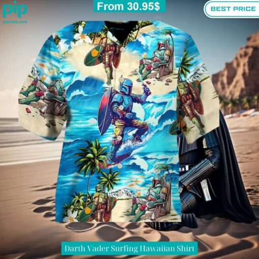 Darth Vader Surfing Hawaiian Shirt Elegant and sober Pic