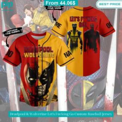 deadpool wolverine lets fucking go custom baseball jersey 1