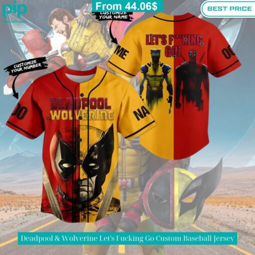 deadpool wolverine lets fucking go custom baseball jersey 4