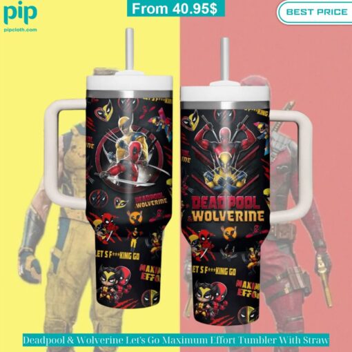 Deadpool & Wolverine Let's Go Maximum Effort Tumbler With Straw