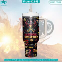 Deadpool & Wolverine Let's Go Maximum Effort Tumbler With Straw