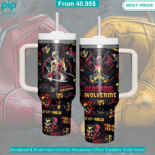 Deadpool & Wolverine Let's Go Maximum Effort Tumbler With Straw