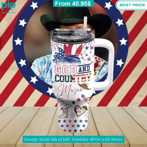 George Strait 4th of July Tumbler 40 Oz with Straw Rejuvenating picture