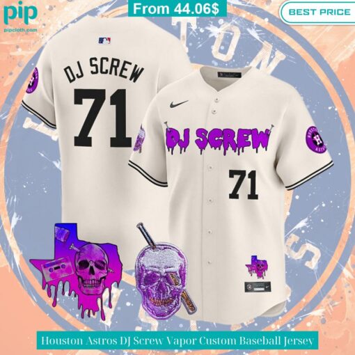 Houston Astros DJ Screw Vapor Custom Baseball Jersey Stunning