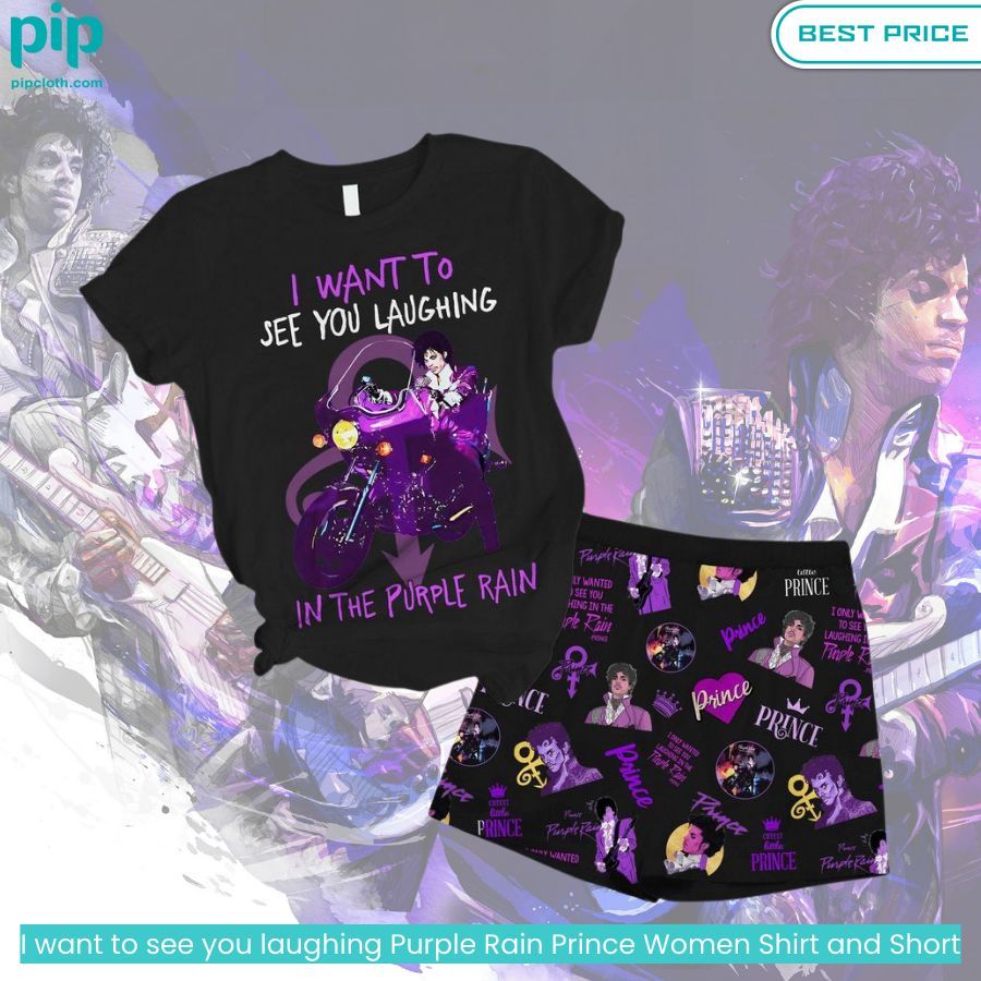 I want to see you laughing Purple Rain Prince Women Shirt and Short nice