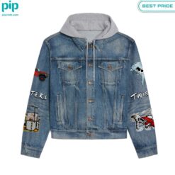 If You Feel It, Chase It Twisters Hooded Denim Jacket fashion