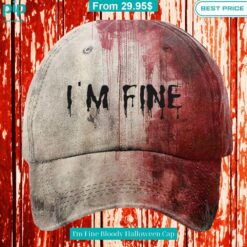 I'm Fine Bloody Halloween Cap This is awesome and unique