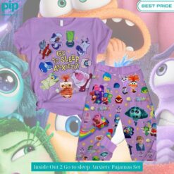 Inside Out 2 Go to sleep Anxiety Pajamas Set Super sober