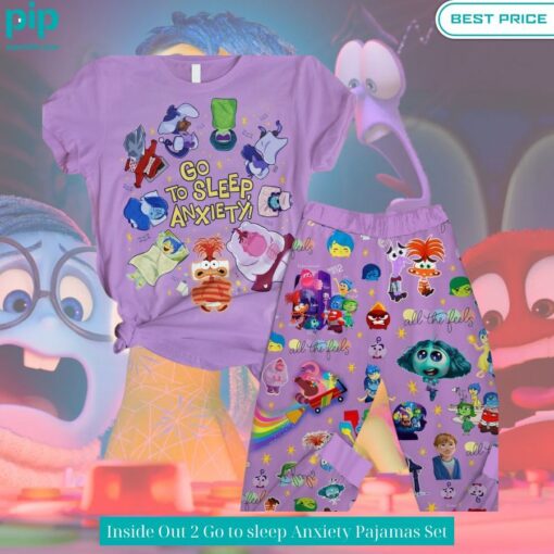 inside out 2 go to sleep anxiety pajamas set 4