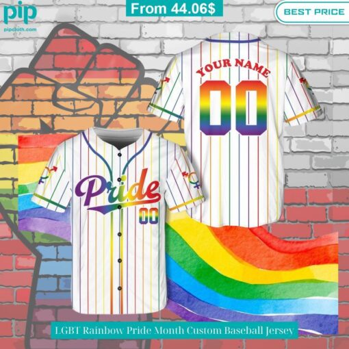 LGBT Rainbow Pride Month Custom Baseball Jersey Stunning