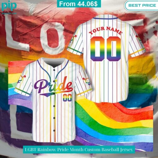 LGBT Rainbow Pride Month Custom Baseball Jersey Elegant picture.