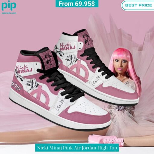 Nicki Minaj Pink Air Jordan High Top Nice shot bro