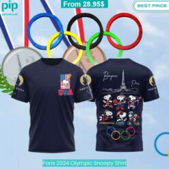 Paris 2024 Olympic Snoopy Shirt Radiant and glowing Pic dear