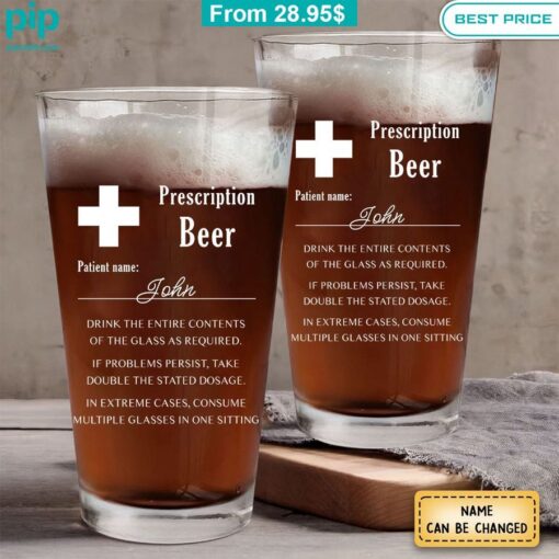 Prescription Beer Personalized Beer Glass Cutting dash