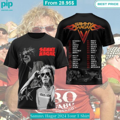 Sammy Hagar 2024 Tour T Shirt Eye soothing picture dear