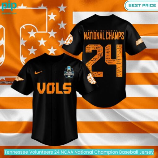 Tennessee Volunteers 24 NCAA National Champion Baseball Jersey sporty