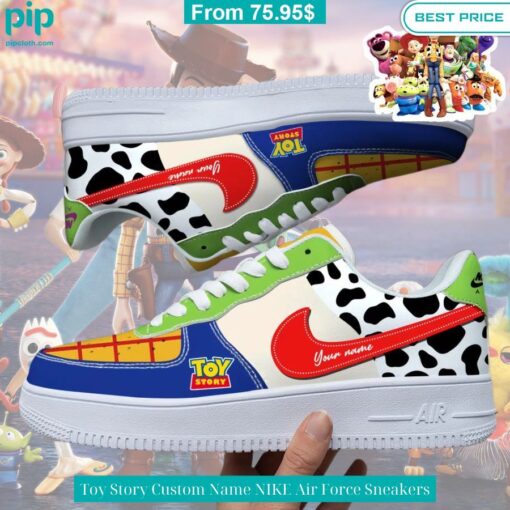 Toy Story Custom Name NIKE Air Force Sneakers Radiant and glowing Pic dear