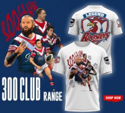 Sydney Roosters 300 Club Legend White T-Shirt