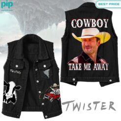 Twister Cowboy Take Me Away Sleeveless Denim Jacket cool