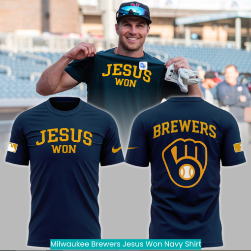 Milwaukee Brewers Jesus Won Navy Shirt fashion