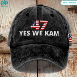 47 Yes We Kam American Flag Embroidered Washed Cap trendy