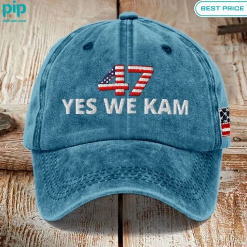 47 Yes We Kam American Flag Embroidered Washed Cap Cuteness overloaded