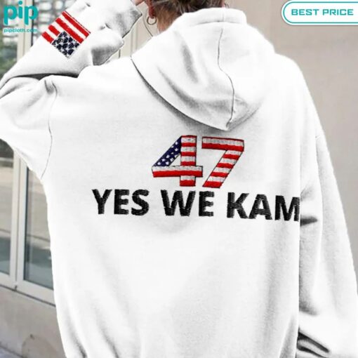 47 Yes We Kam American Flag Embroidered Washed Hoodie cool