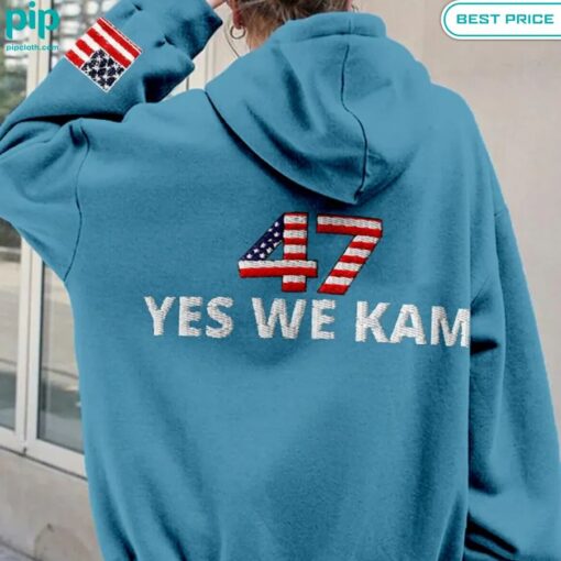 47 Yes We Kam American Flag Embroidered Washed Hoodie cool