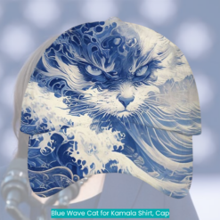 Blue Wave Cat for Kamala Shirt, Cap fashion