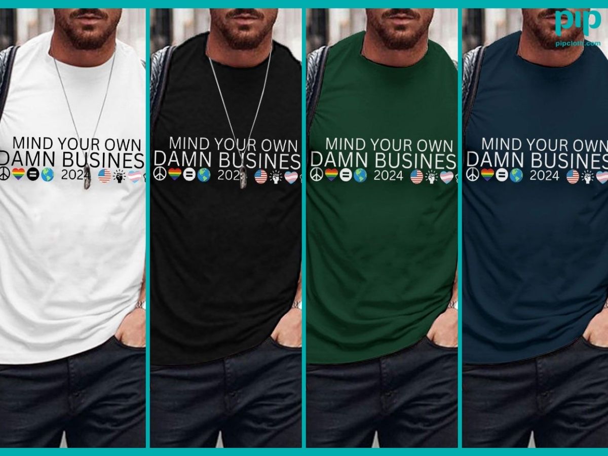 Colorful 'Mind Your Own Damn Business Walz' tees, new at Pipclothing