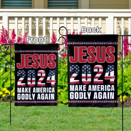 Jesus 2024 Make America Godly Again Flag cool