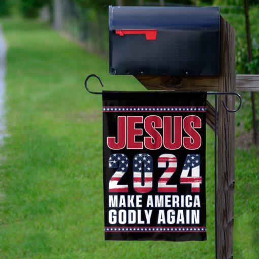 Jesus 2024 Make America Godly Again Flag cool